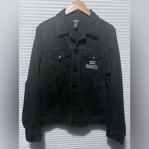 Social Collision Unisex Pride Denim Jacket off black Cotton Size M
